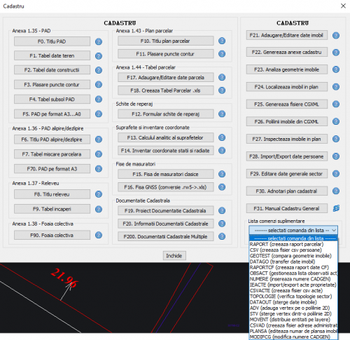 Lista functiilor aplicatiei CADGen 3.0