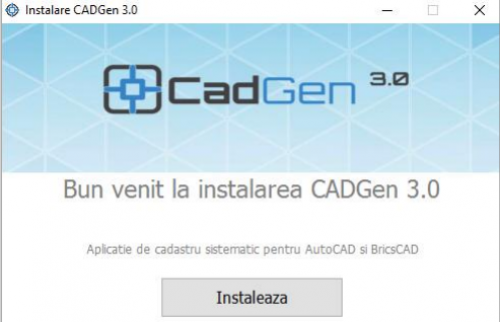 Instalarea aplicației CADGen3.0 | Meniul principal și descrierea comenzilor